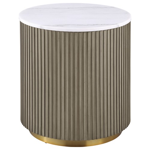 Coaster jason round white - coaster,