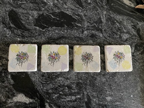 Set stone coasters w - stone, w/