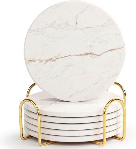 Marble coaster set - set, with