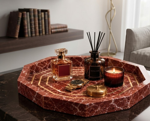 Handmade natural red marble - natural,