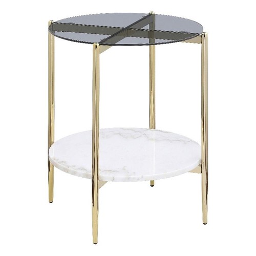 Jonelle round glass top end - round,