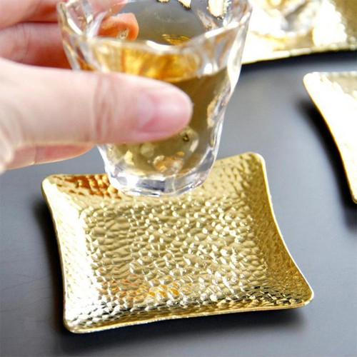 Metal square drinks tea - metal, 3"