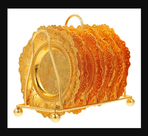 Gold vintage coasters set - 6,