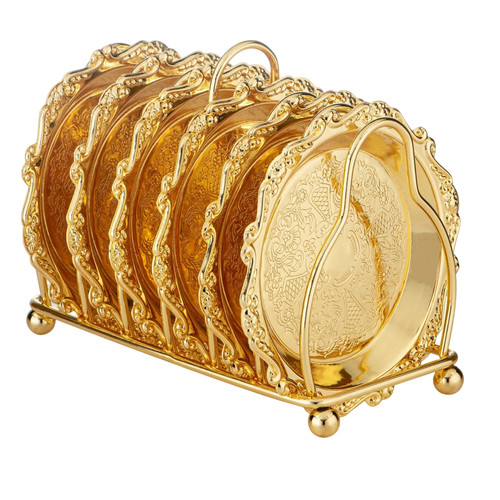 Elegant gold coasters set - set, 6