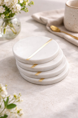 Luxury white marble coasters - luxury,