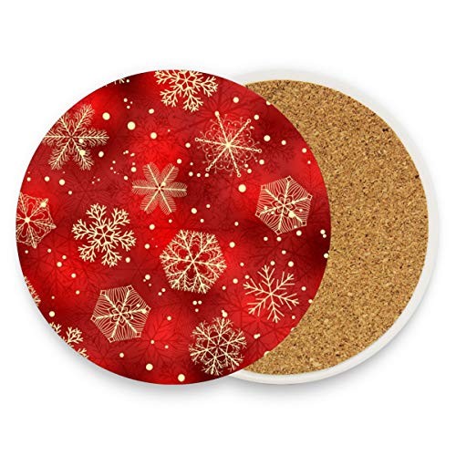 Winter gold red snowflakes - winter,
